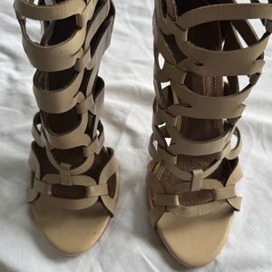 BCBGMAXAZRIA Strappy Nude Heels – Size 36.5 / US 6.5